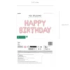 Folieballon Happy Birthday, 340 X 35 cm, Pink