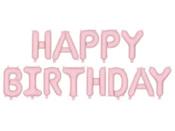 Folieballon Happy Birthday, 340 X 35 cm, Pink