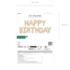 Folieballon Happy Birthday, 340 X 35 cm, Beige
