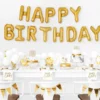 Folie Ballon Happy Birthday, 340 X 35 cm, Guld