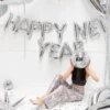 Folie Ballon Happy New Year, 422 X 46 cm, Sølv