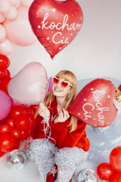 Folie Ballon Hjerte, 45 cm, Lyserød