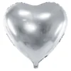 Folie Ballon Hjerte, 45 cm, Sølv