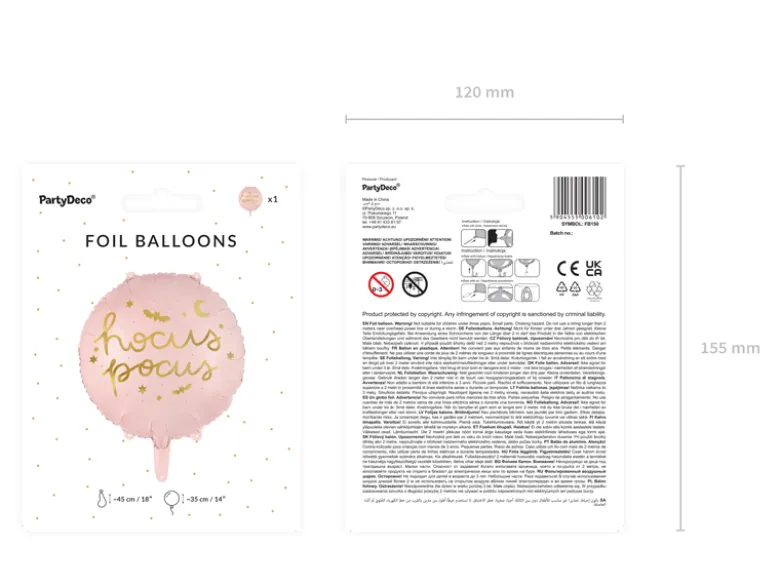 Folie Ballon Hocus Pocus, 45 cm, Pink