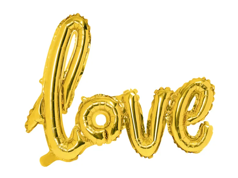 Folie Ballon Love, Guld, 73 X 59 cm
