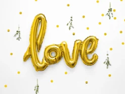 Folie Ballon Love, Guld, 73 X 59 cm
