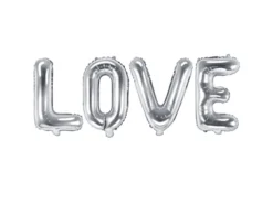 Folie Ballon Love, 140 X 35 cm, Sølv