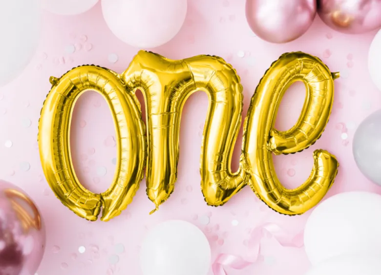 Folie Ballon One, 66 X 37 cm, Guld