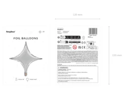 Folie Ballon 4-Point Stjerne, 45 cm, Sølv