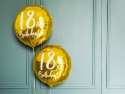 Folie Ballon 18 Års Fødselsdag, Guld, 45 cm
