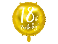Folie Ballon 18 Års Fødselsdag, Guld, 45 cm