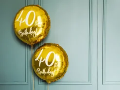 Folie Ballon 40 Års Fødselsdag, Guld, 45 cm