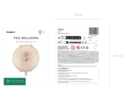 Folieballon Rund “Happy Birthday” creme – 35 cm