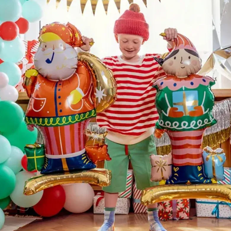 Folie Ballon Stående Nisse, 32 x 75 cm