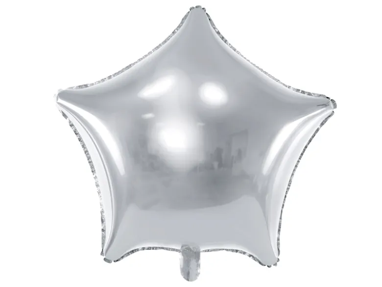 Folie Ballon Stjerne, 48 cm, Sølv