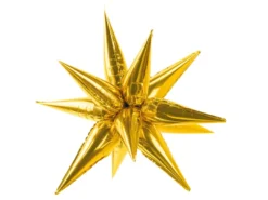 Folie Ballon Stjerne 3D, 95 cm, Guld