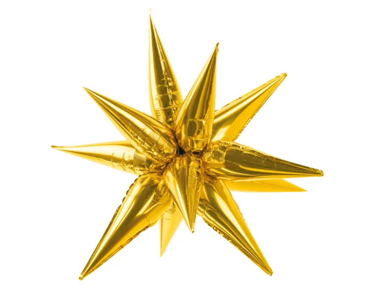 Folie Ballon Stjerne 3D, 95 cm, Guld