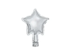 Folie Ballon Stjerner, 12 cm, Sølv (25 Stk.)