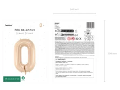 Folie Ballon Tal ''0'', 72 cm, Beige
