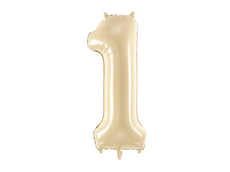 Folie Ballon Tal ''1'', 72 cm, Beige