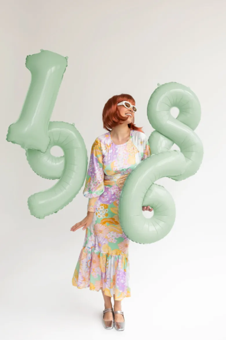 Folie Ballon Tal ''6'', 72 cm, Grøn