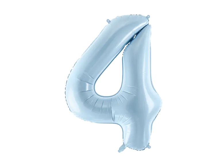 Folie Ballon Tal ''4'', 72 cm, Lyseblå