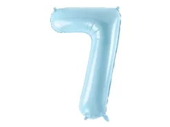 Folie Ballon Tal ''7'', 86 cm, Lyseblå