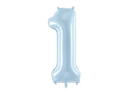 Folie Ballon Tal ''1'', 72 cm, Lyseblå