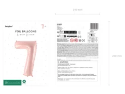 Folie Ballon Tal ''7'', 72 cm, Lyserød