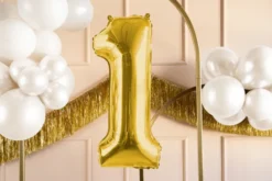 Folie Ballon Tal ''1'', 72 cm, Lys Guld