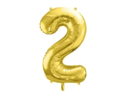 Folie Ballon Tal ''2'', 72 cm, Lys Guld