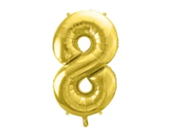 Folie Ballon Tal ''8'', 72 cm, Lys Guld