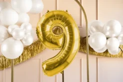 Folie Ballon Tal ''9'', 72 cm, Lys Guld