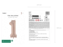 Folie Ballon Tal ''1'', 72 cm, Mørk Beige