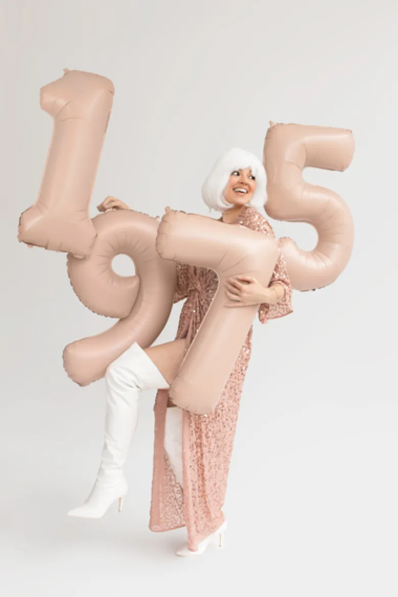 Folie Ballon Tal ''1'', 72 cm, Mørk Beige