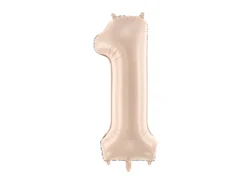 Folie Ballon Tal ''1'', 72 cm, Mørk Beige