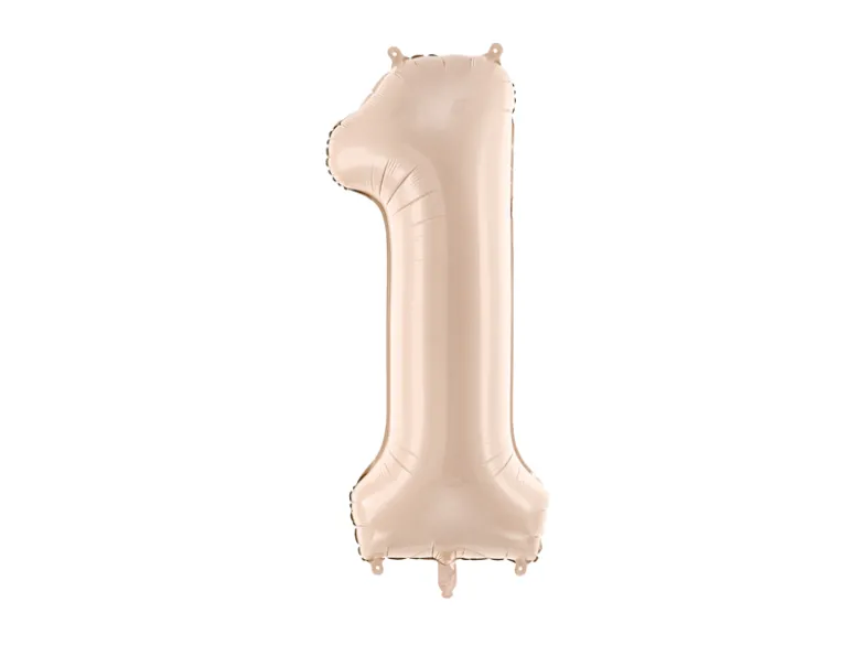 Folie Ballon Tal ''1'', 72 cm, Mørk Beige