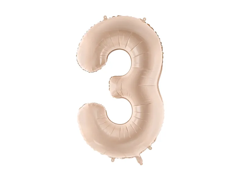 Folie Ballon Tal ''3'', 72 cm, Mørk Beige