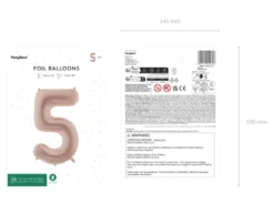 Folie Ballon Tal ''5'', 72 cm, Mørk Beige