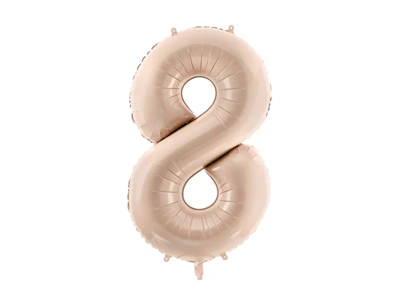 Folie Ballon Tal ''8'', 72 cm, Mørk Beige