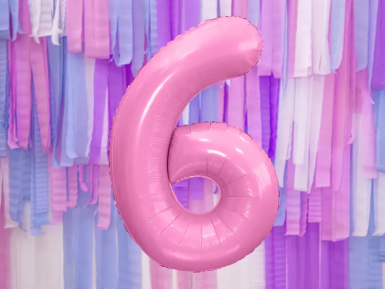 Folie Ballon Tal ''6'', 86 cm, Pink