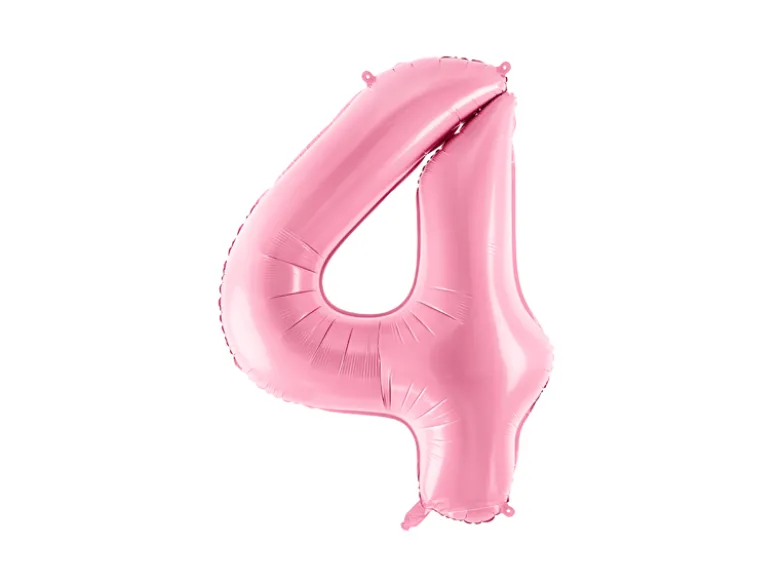 Folie Ballon Tal ''4'', 86 cm, Pink
