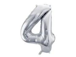 Folie Ballon Tal ''4'', 72 cm, Sølv