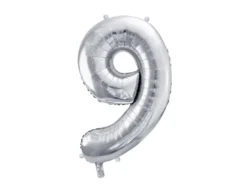 Folie Ballon Tal ''9'', 72 cm, Sølv