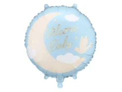 Folieballon “Welcome Baby” lyseblå– 35 cm