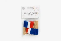 Franske Flag på Picks på Træpinde, 50stk.