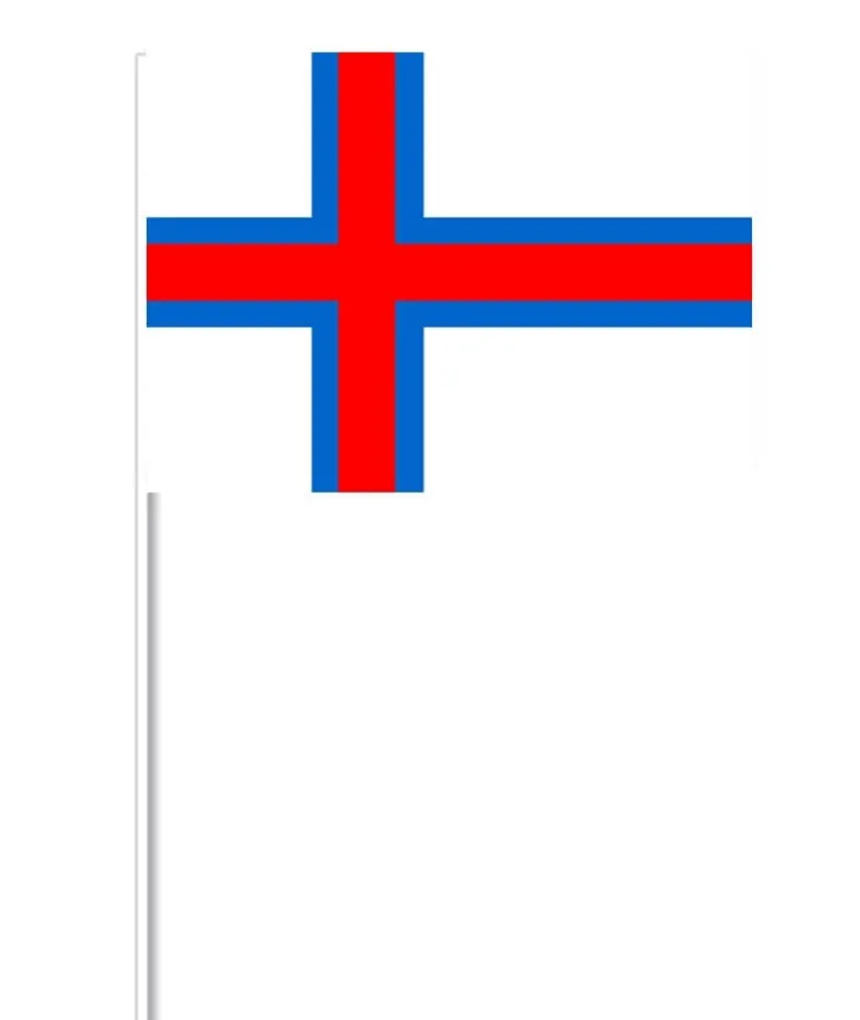 Færøsk Papirflag på Pind, 27 x 20 cm