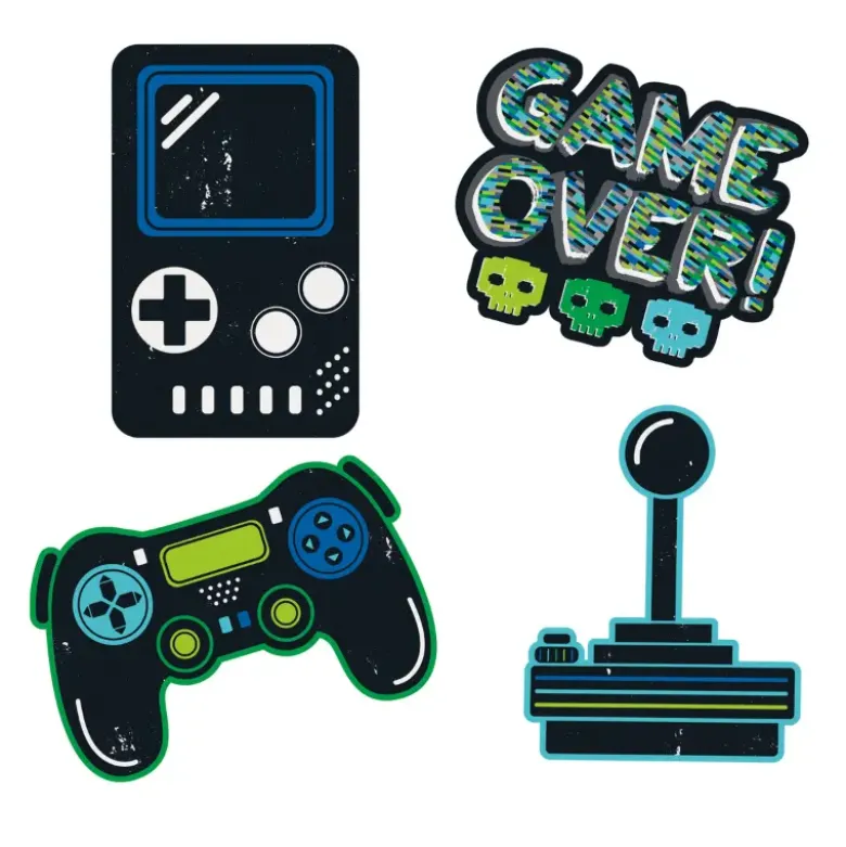 Gamer Vægdekorationer - Wallstickers, 4 stk.