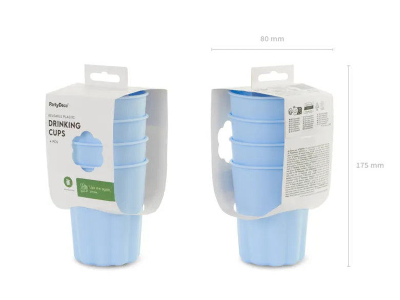 Genanvendelige Plastikkopper i Lyseblå