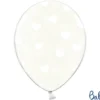 Gennemsigtige Balloner med Hvide Hjerter (30cm.)